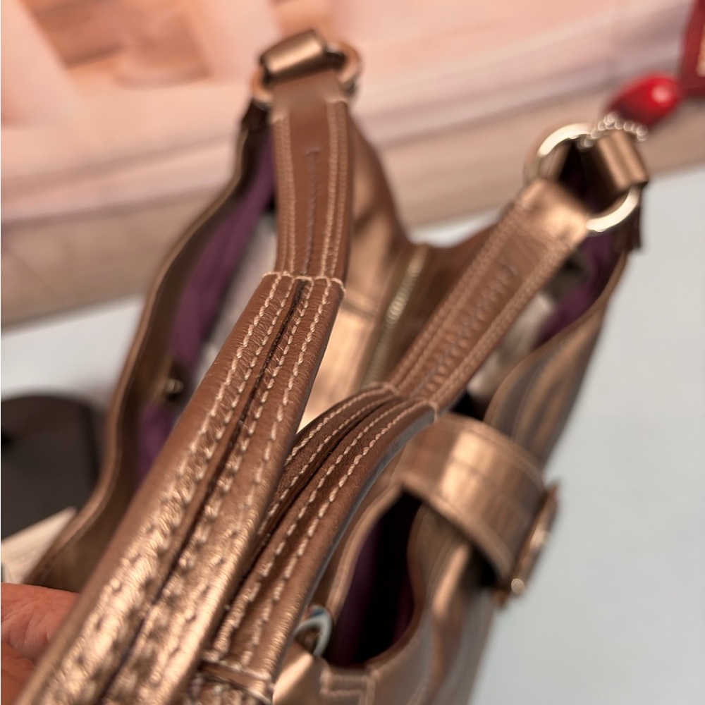 Coach Soho Metallic Gold Leather Shoulder Bag - Picture 6 of 15